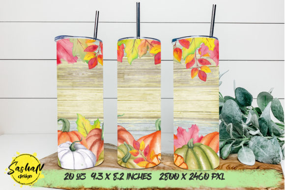 20 Oz Fall Tumbler, Pumpkins Sublimation Graphics