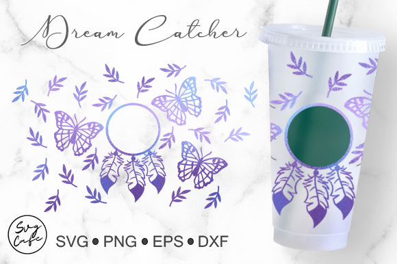 24oz Venti Cold Cup Dream Catcher: Graphics and Crafts in One