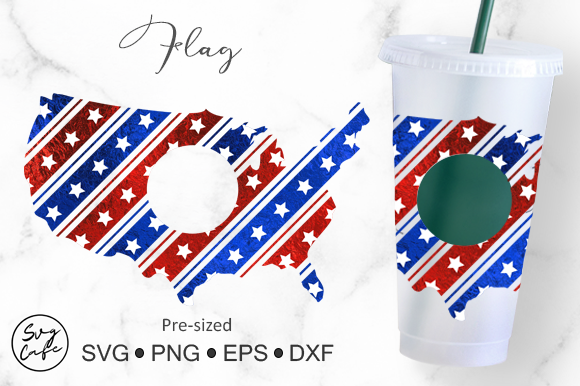 24oz Venti Cold Cup Flag Graphics for Crafts