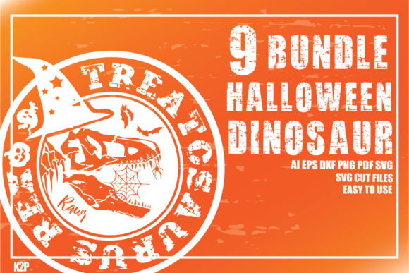 9 Halloween Dinosaur Bundle SVG: Graphics & Crafts