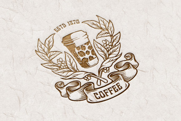 Coffee Plant Cup Glass Silhouette Logo Graphics