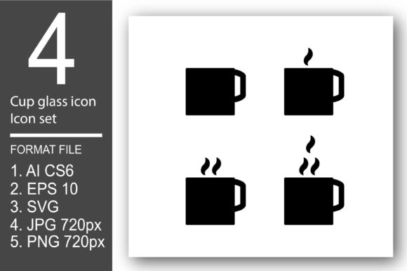 Cup Glass Icon Set: Graphics & Icons for Digital Sellers