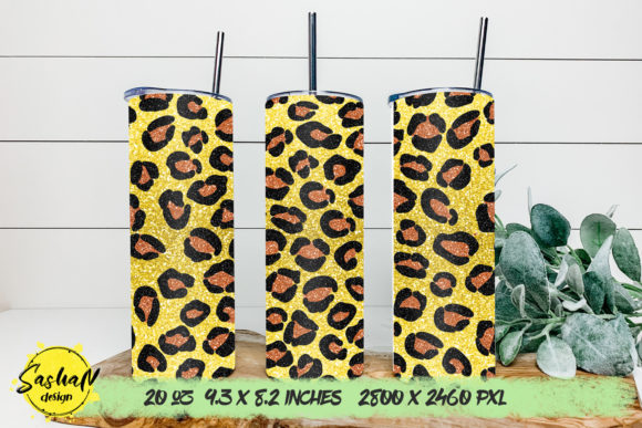 Glitter Leopard Print Tumbler Sublimate Graphics