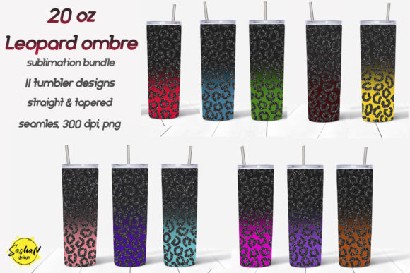 Glitter Leopard Tumbler Bundle