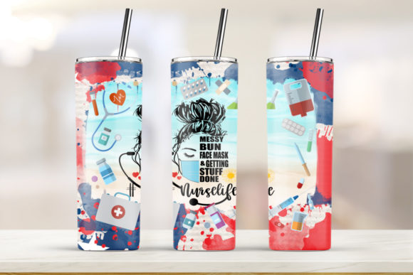 Nurse Glass Tumbler 20 Oz Skinny Graphics