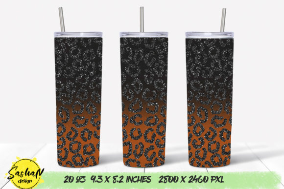 Orange Leopard Tumbler: Graphics for Print Templates