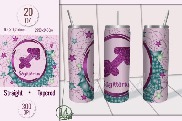 Sagittarius. Skinny Tumbler Wrap Design