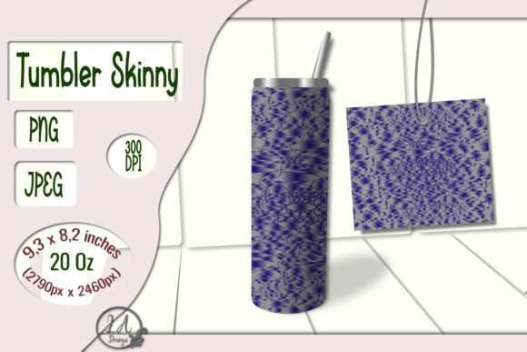 Skinny Tumbler 20 OZ Grey-Blue: Graphics for Print Templates