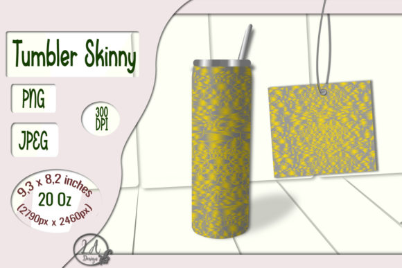 Skinny Tumbler. 20 OZ. Grey-Yellow – Graphics & Print Templates