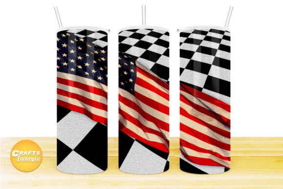 Skinny Tumbler American Checkered Flag