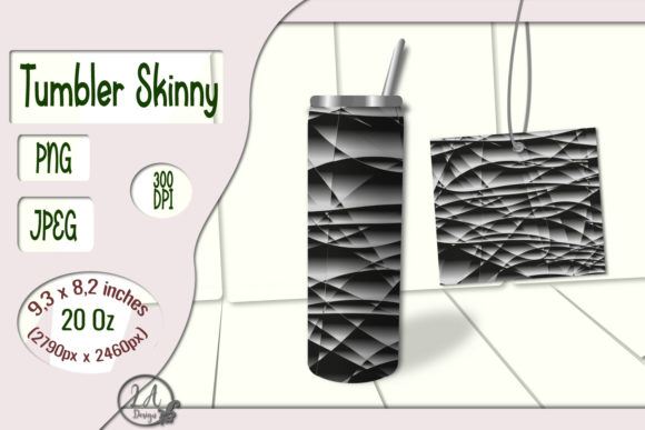 Skinny Tumbler-Black-White 01 20 OZ Graphics and Print Templates
