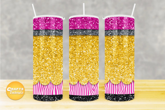 Skinny Tumbler Design Pencil Glitter: Graphics & Crafts