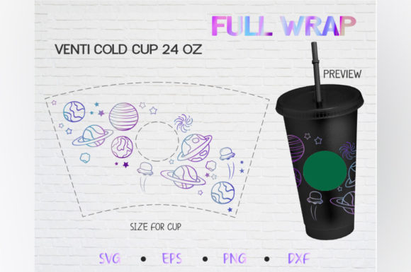 Space Galaxy, Venti Cold Cup 24 Oz Graphics