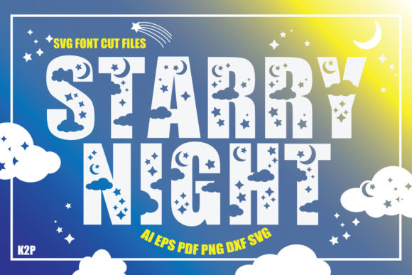 Starry Night SVG Cut Files for Graphics and Crafts