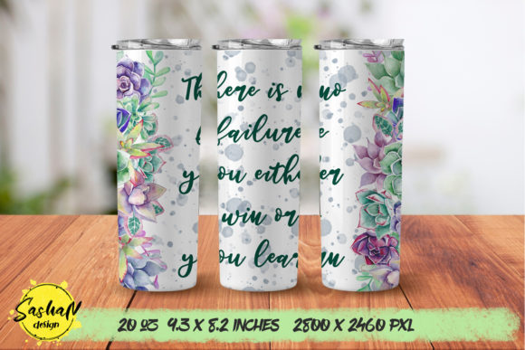 Succulent Tumbler Motivational Quotes: Graphics for Print Templates