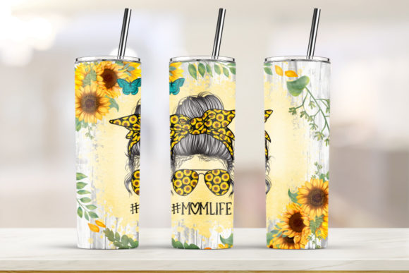 Sunflower Mom Life Skinny Tumbler: Graphics & Print Templates