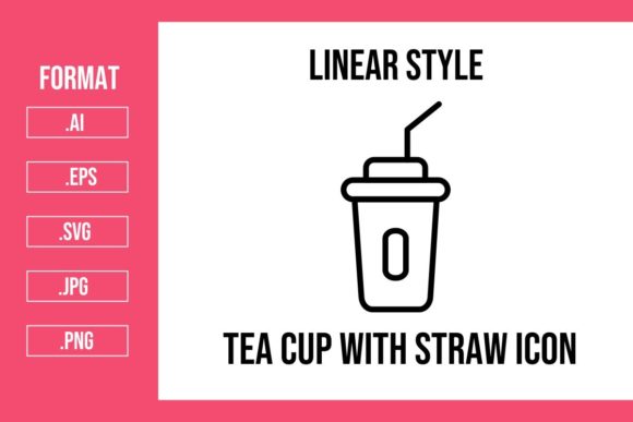 Tea Cup with Straw Icons: Graphics for Real Crafting