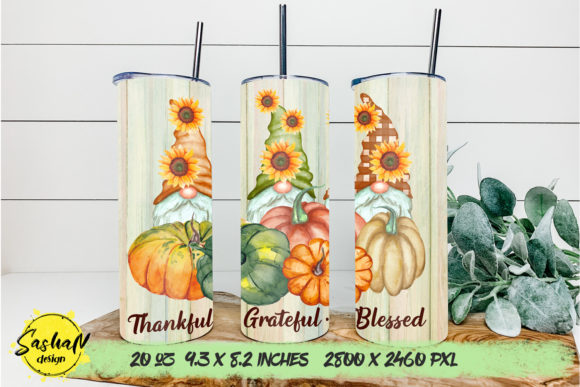 Thankful Grateful Blessed, Fall Tumbler Graphics and Print Templates
