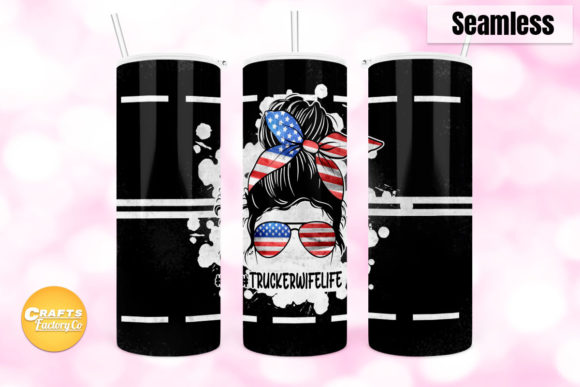 Trucker Wife Life Tumbler Sublimation Graphics
