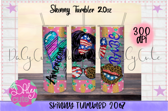 Tumbler 20oz American, American Babe